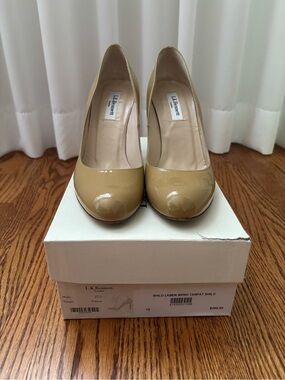 LK Bennett Nude Patent Leather Round-Toe Pumps